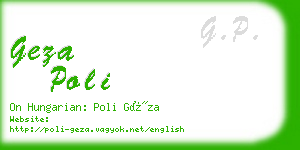 geza poli business card